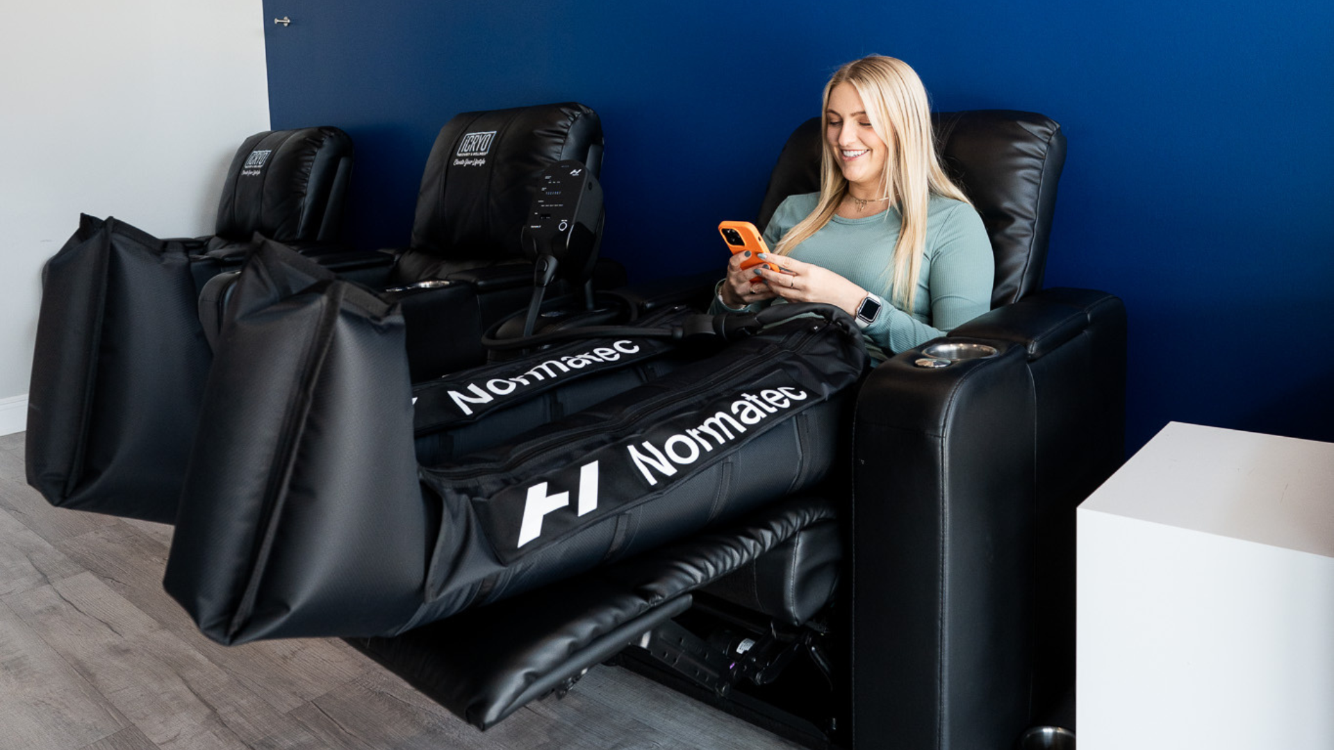 NormaTec compression therapy boots for enhanced recovery and circulation