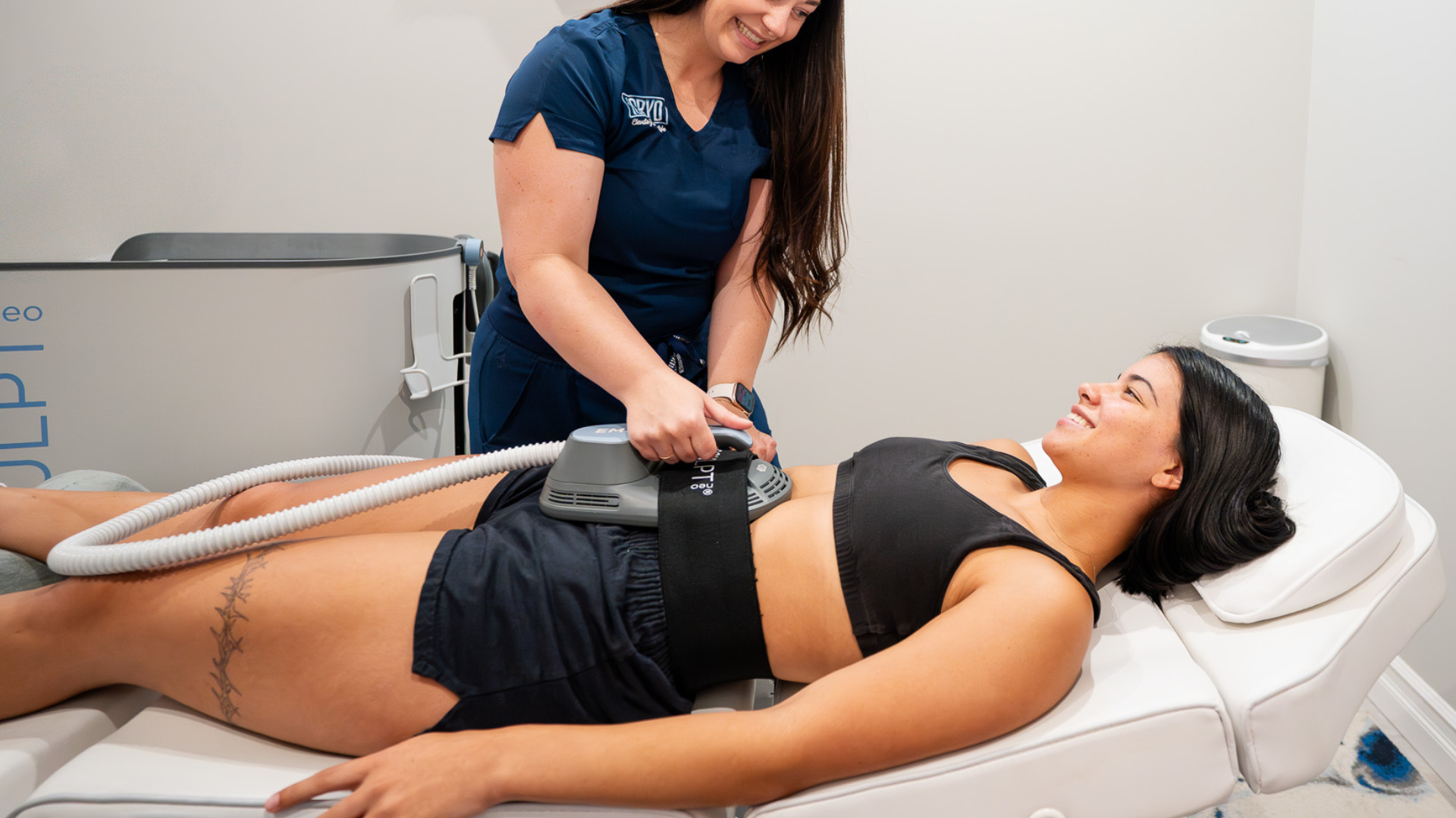 Emsculpt Neo body sculpting treatment for muscle building and fat reduction